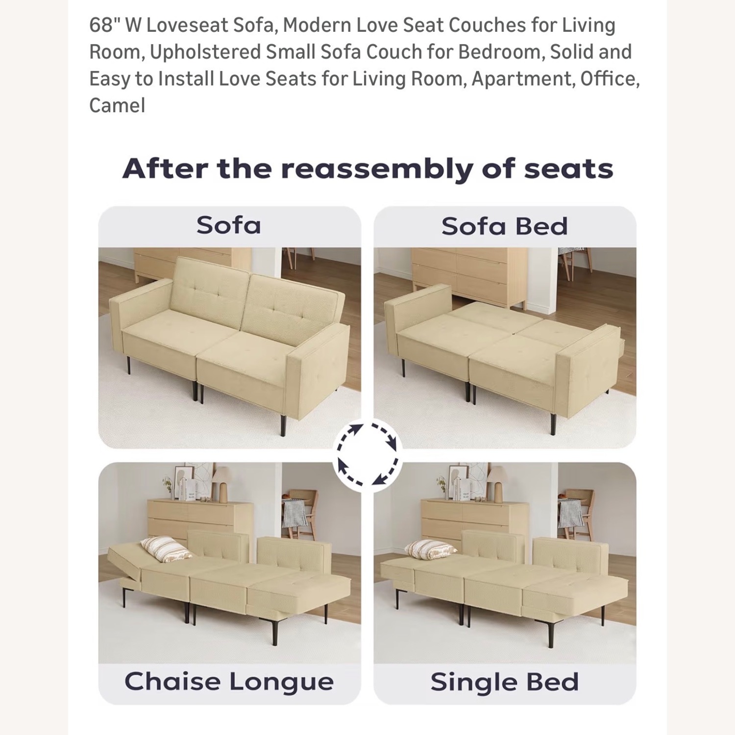 Amazon Natural Boucle Loveseat - image-3