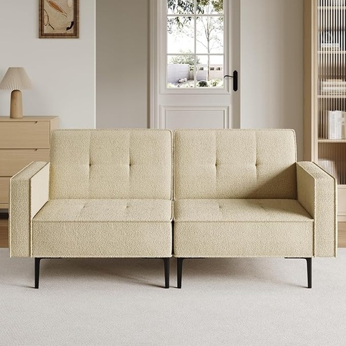 Used Amazon Natural Boucle Loveseat for sale on AptDeco