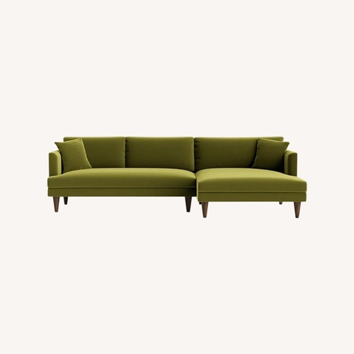 Used Joybird Lewis Green Fabric 3+ Piece Sectional for sale on AptDeco