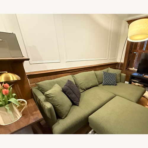 Used Joybird Lewis Green Fabric 3+ Piece Sectional for sale on AptDeco