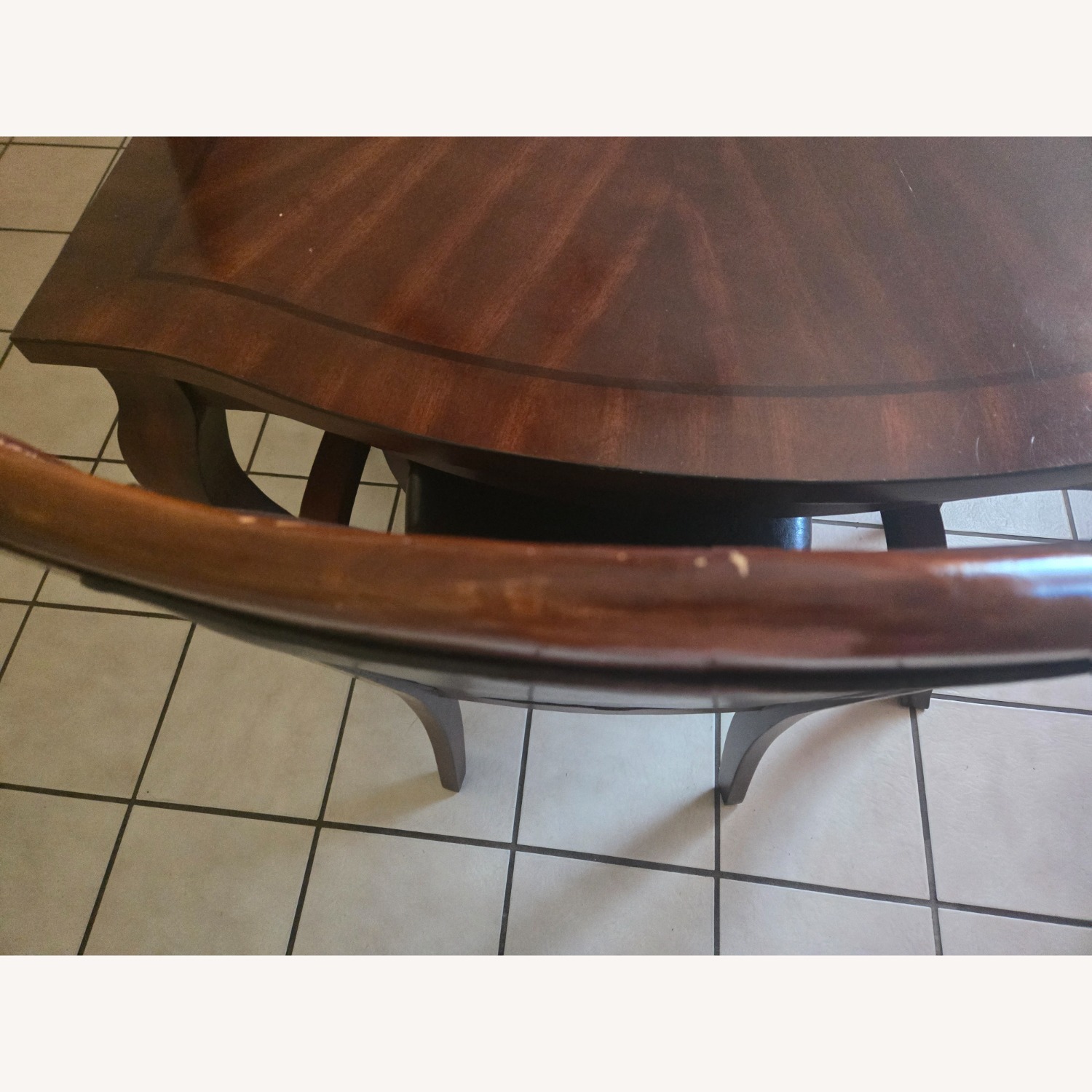 6 Dark Brown Wood Dining Chairs - image-2