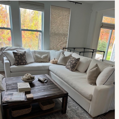 Used Restoration Hardware Belgian Linen Track Sofa for sale on AptDeco