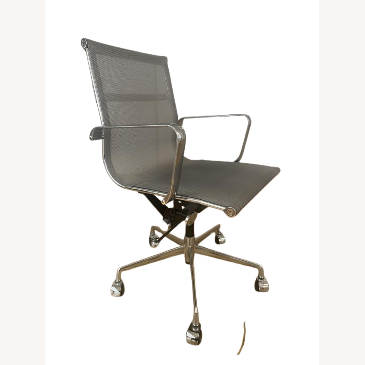 Light Gray Metal Office Chairs - image-1