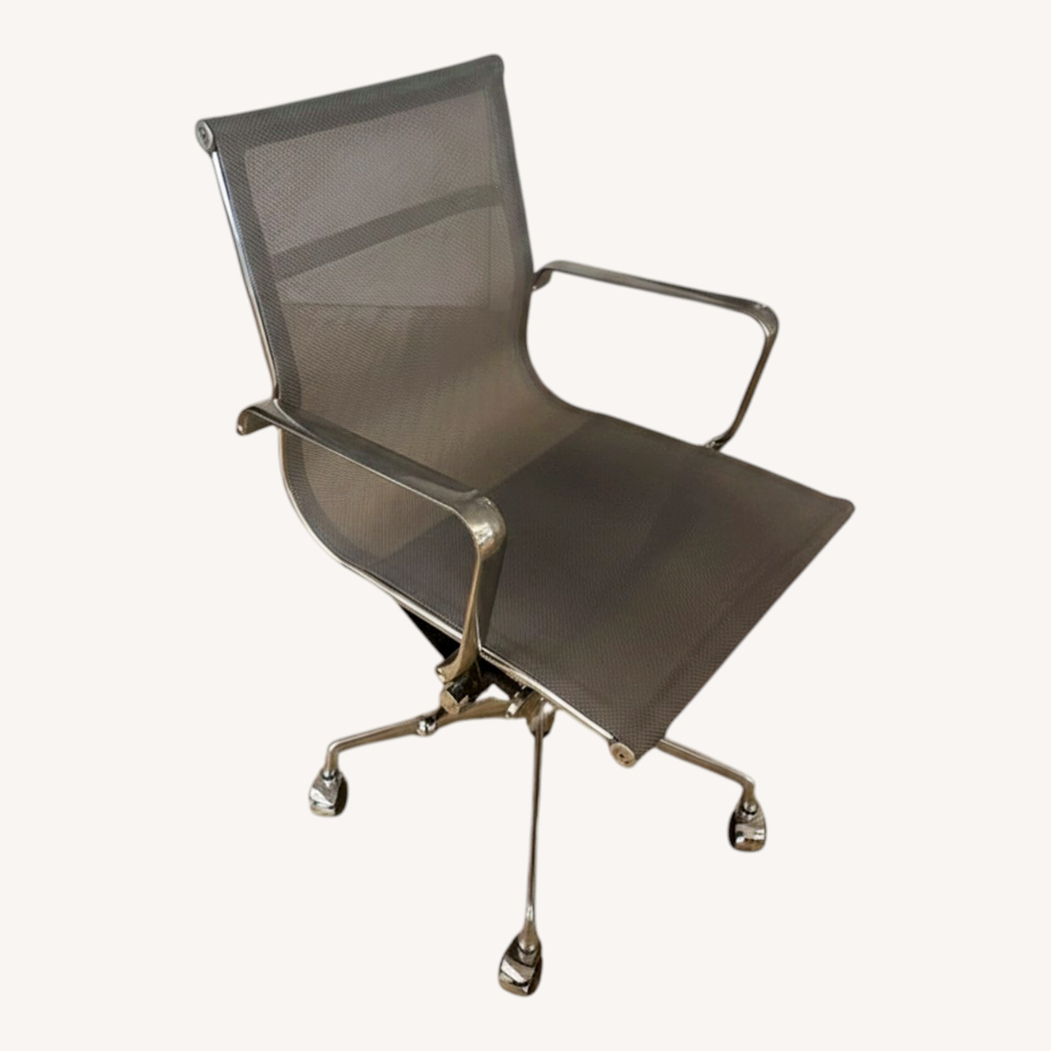 Light Gray Metal Office Chairs - image-0