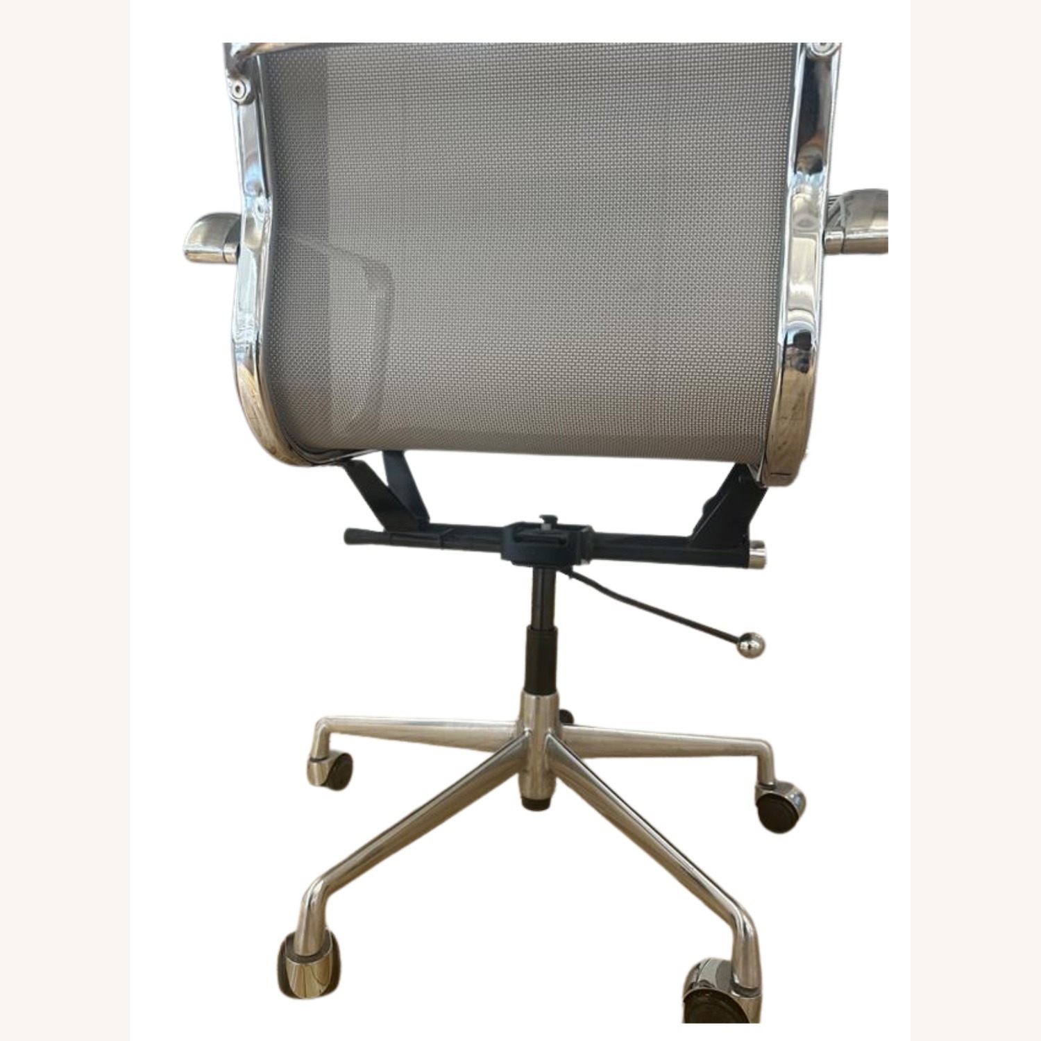 Light Gray Metal Office Chairs - image-5