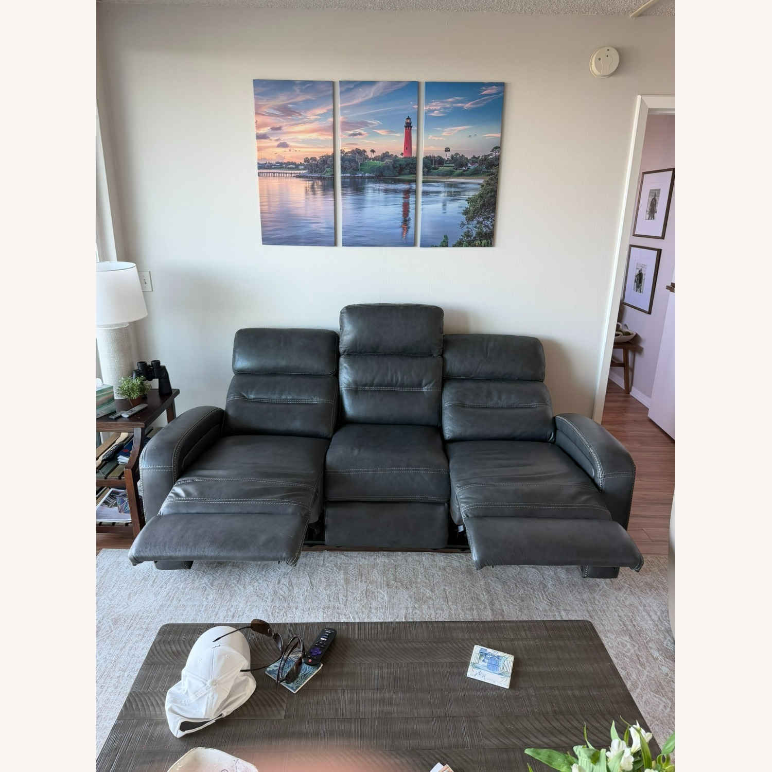 Sierra Madre Leather Dual Power Reclining Sofa - image-2