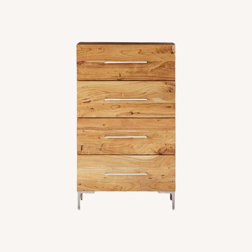 Used CB2 Link Tall Chest Acacia Dresser for sale on AptDeco