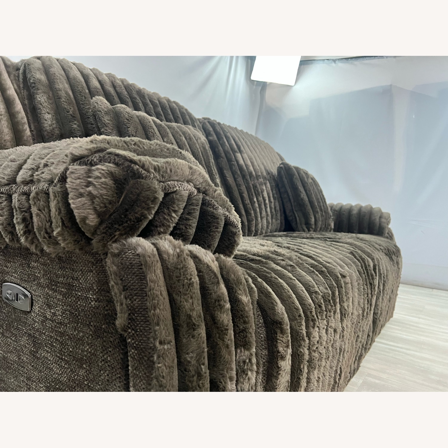 Mercer41 Rabbit Fur Power Reclining Sofa - image-5