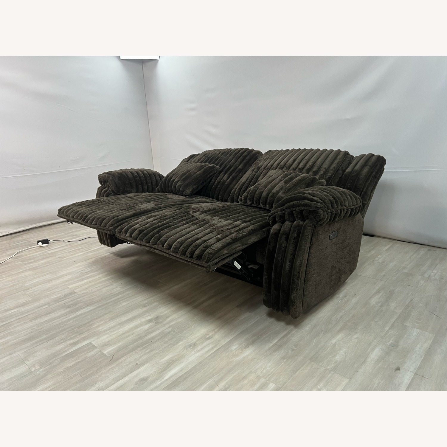 Mercer41 Rabbit Fur Power Reclining Sofa - image-11