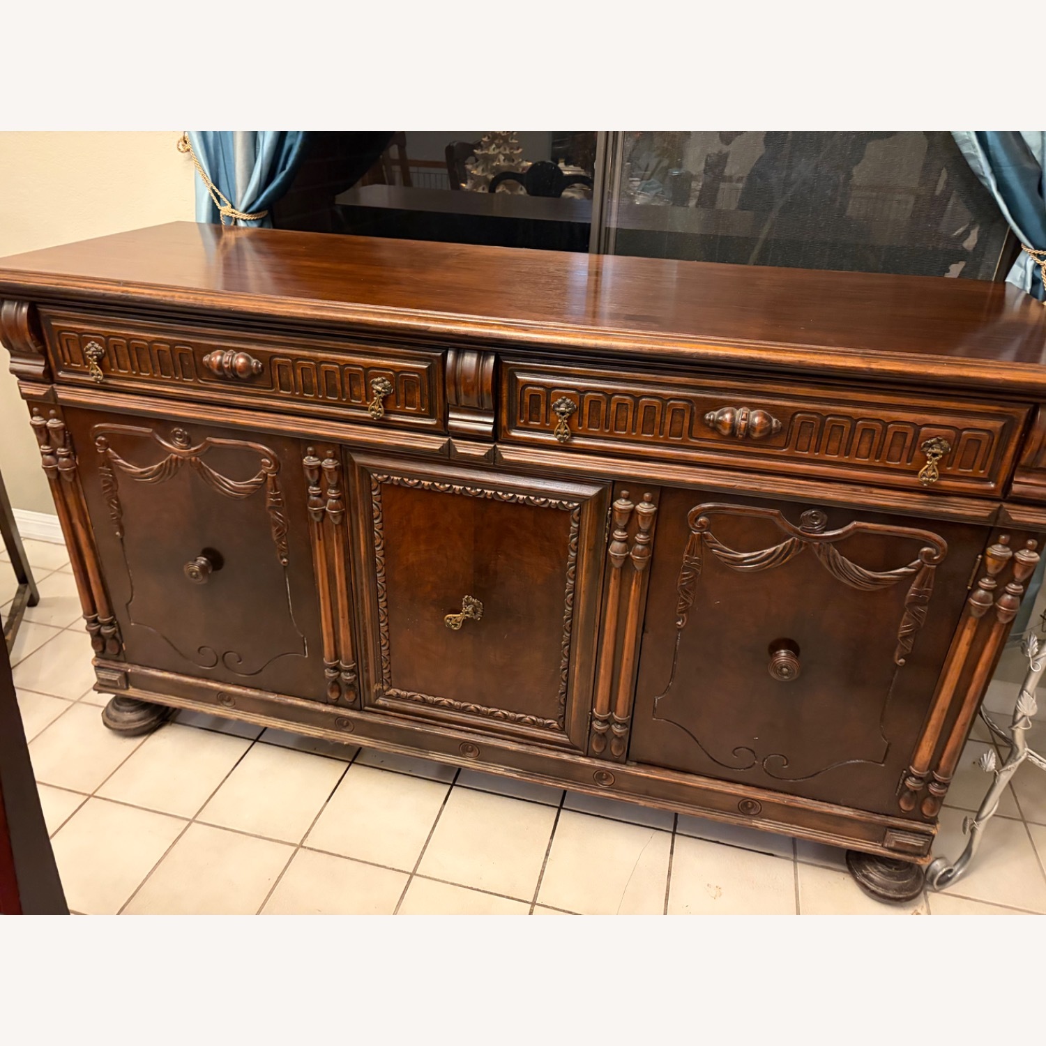 Vintage/Antique Dark Brown Side Table - image-0