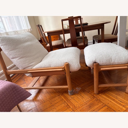 Used White Fabric Armchair for sale on AptDeco