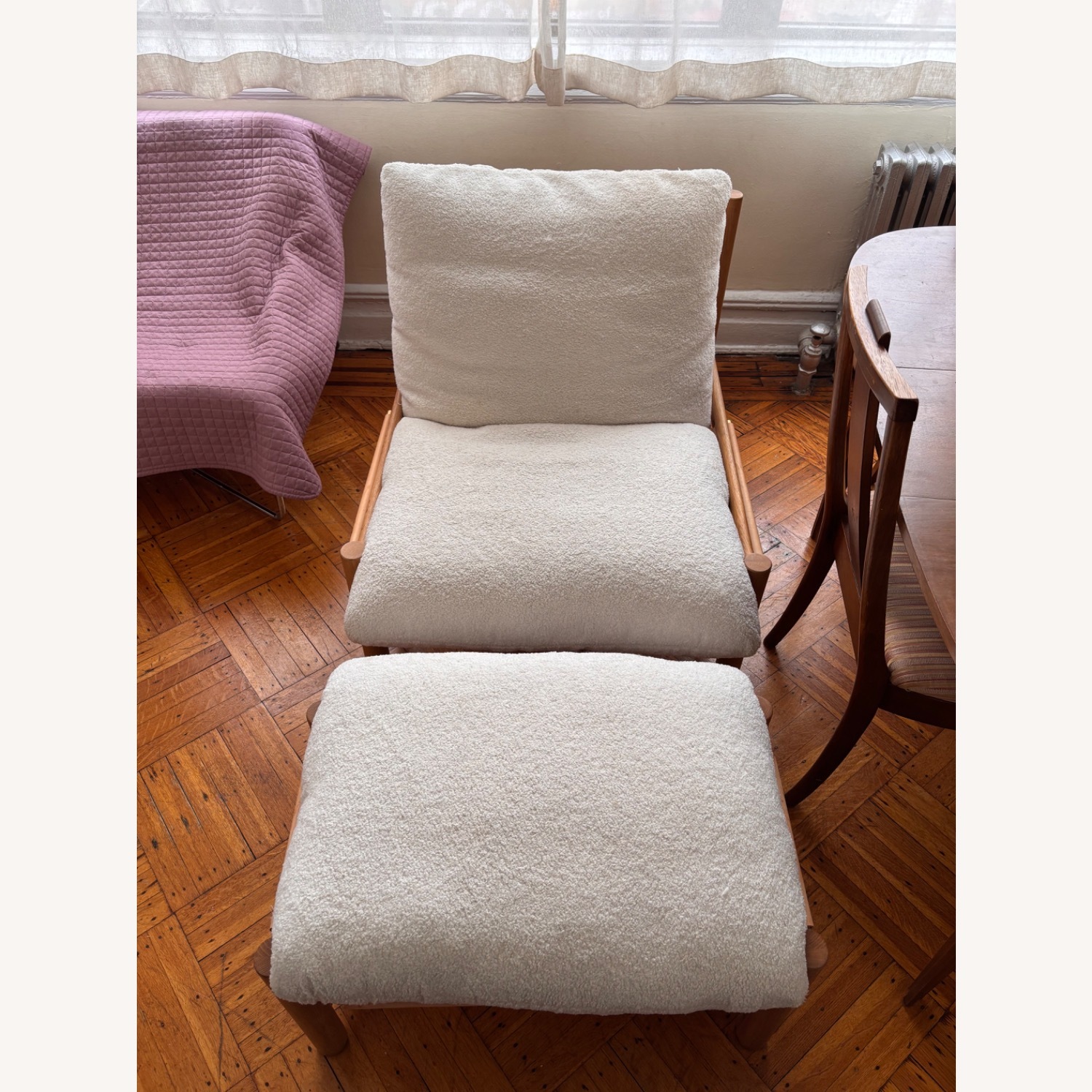 White Fabric Armchair - image-1