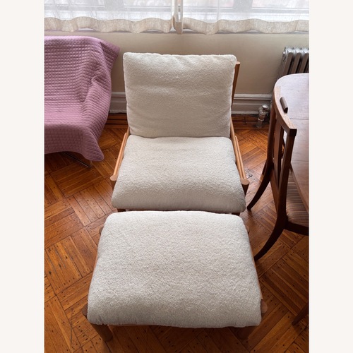 Used White Fabric Armchair for sale on AptDeco