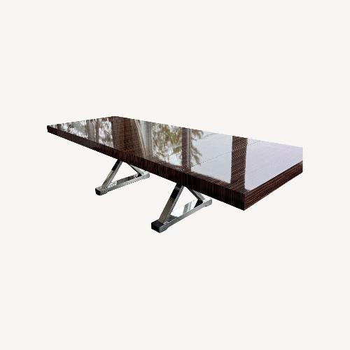 Used High Gloss Zebra Wood Grain Table for sale on AptDeco