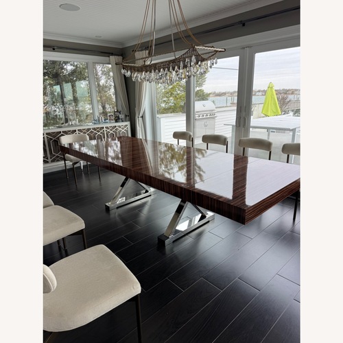 Used High Gloss Zebra Wood Grain Table for sale on AptDeco