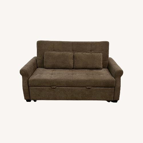 Used Serta Sabrina Queen Rolled Arm Tufted Back Sleeper Sofa for sale on AptDeco