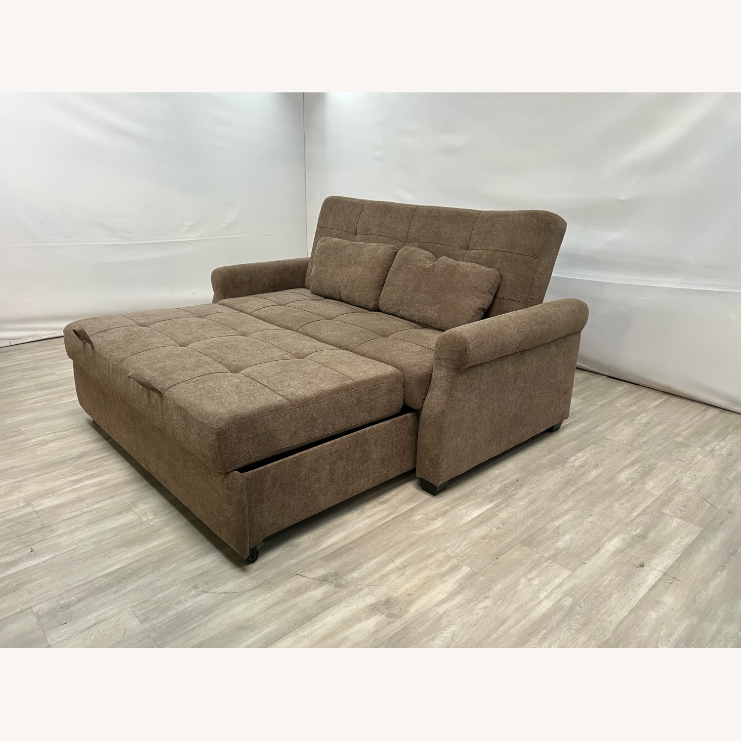 Serta Sabrina Queen Rolled Arm Tufted Back Sleeper Sofa - image-9