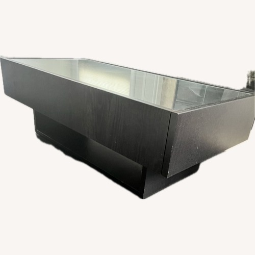 Used IKEA Ramvik Glass Top Coffee Table With Drawers for sale on AptDeco