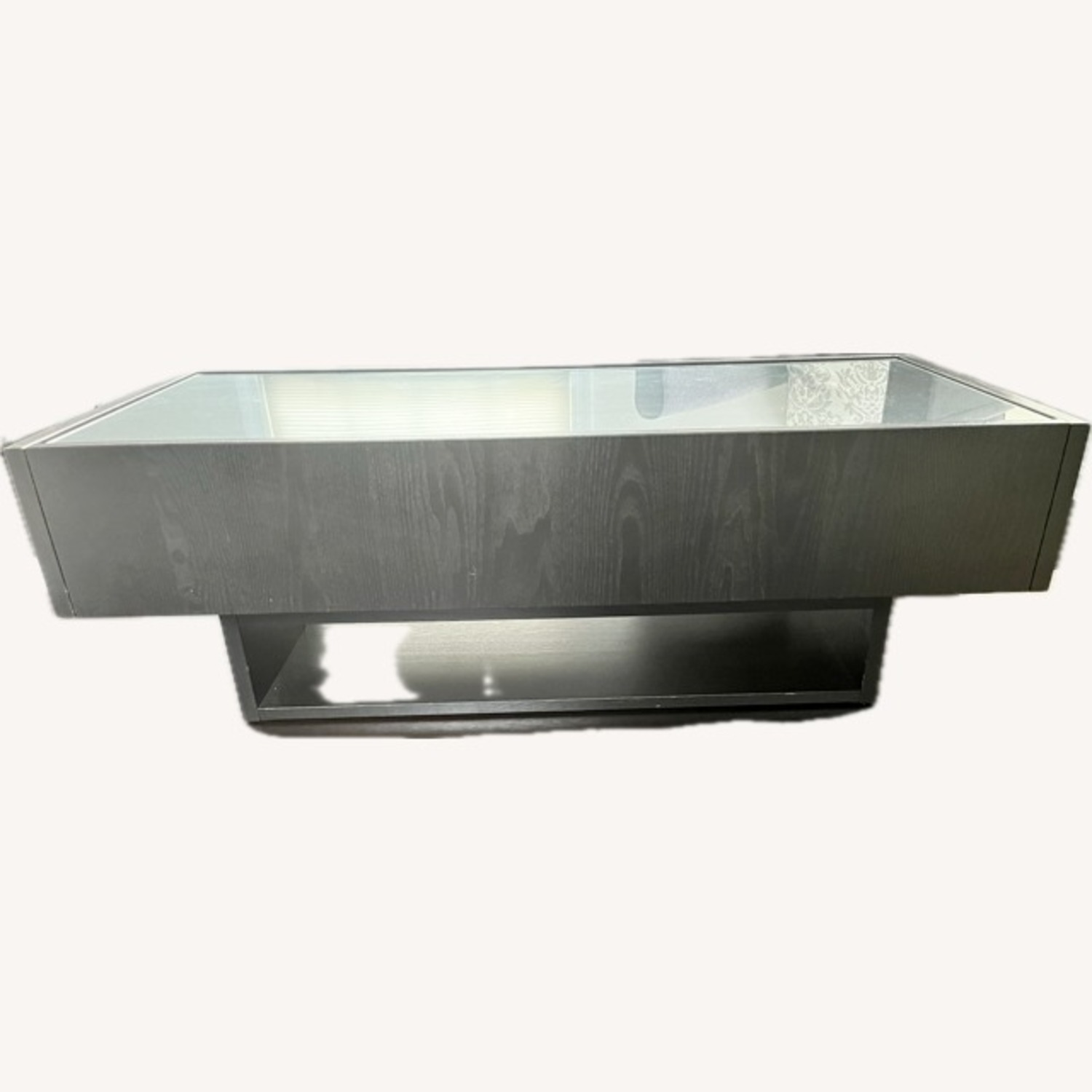 IKEA Ramvik Glass Top Coffee Table With Drawers - image-2