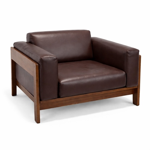 Used Knoll Bastiano Dark Brown Leather Armchair for sale on AptDeco