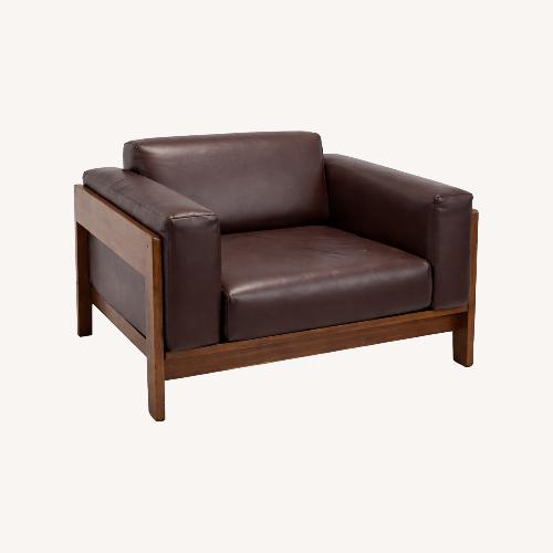 Used Knoll Bastiano Dark Brown Leather Armchair for sale on AptDeco