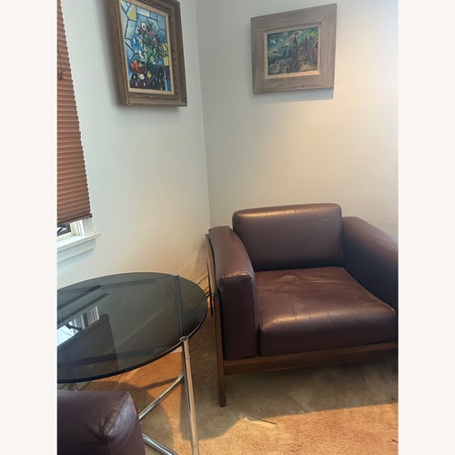 Used Knoll Bastiano Dark Brown Leather Armchair for sale on AptDeco