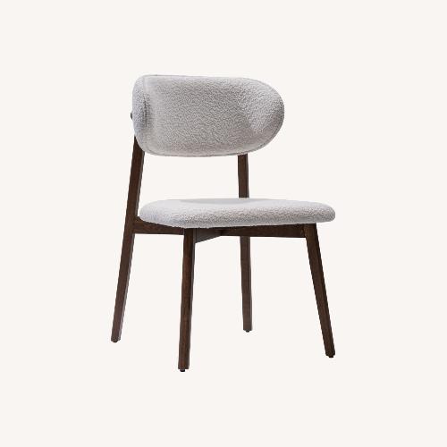Used Set of 2 White Boucle Dining Chair Walnut Finish  for sale on AptDeco