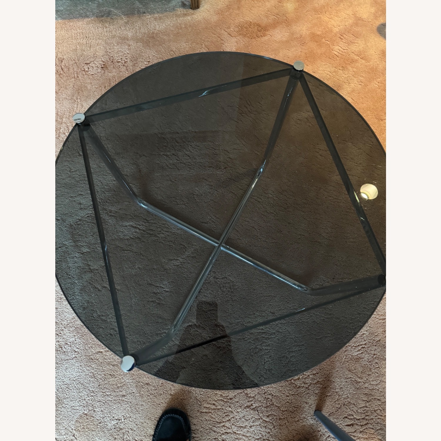 Glass Side Table with Chrome Legs - image-2