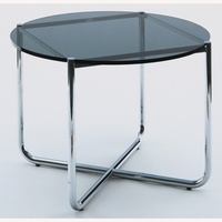 Glass Side Table with Chrome Legs