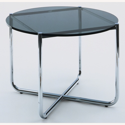 Used Glass Side Table with Chrome Legs for sale on AptDeco