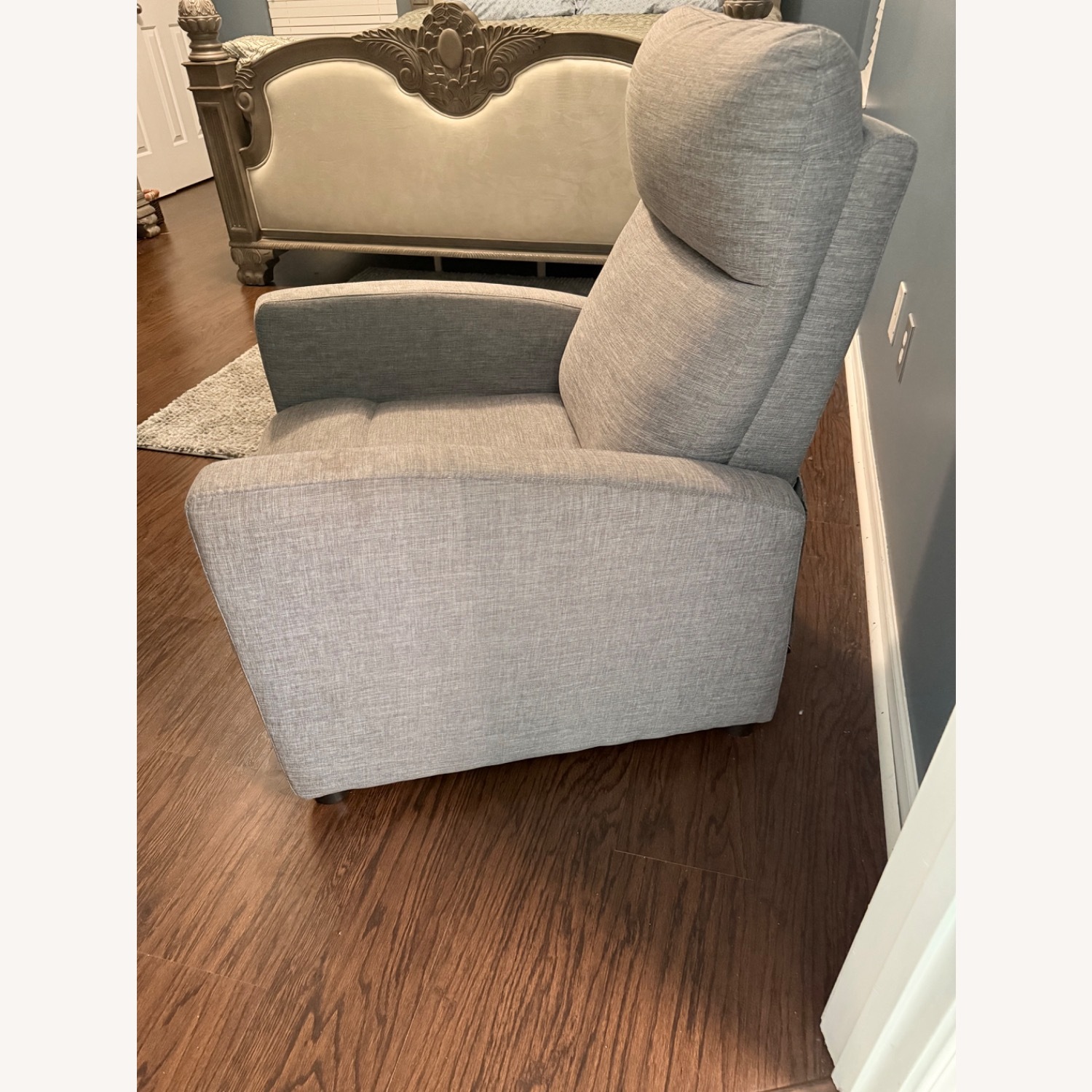 Light Gray Fabric Recliner - image-3