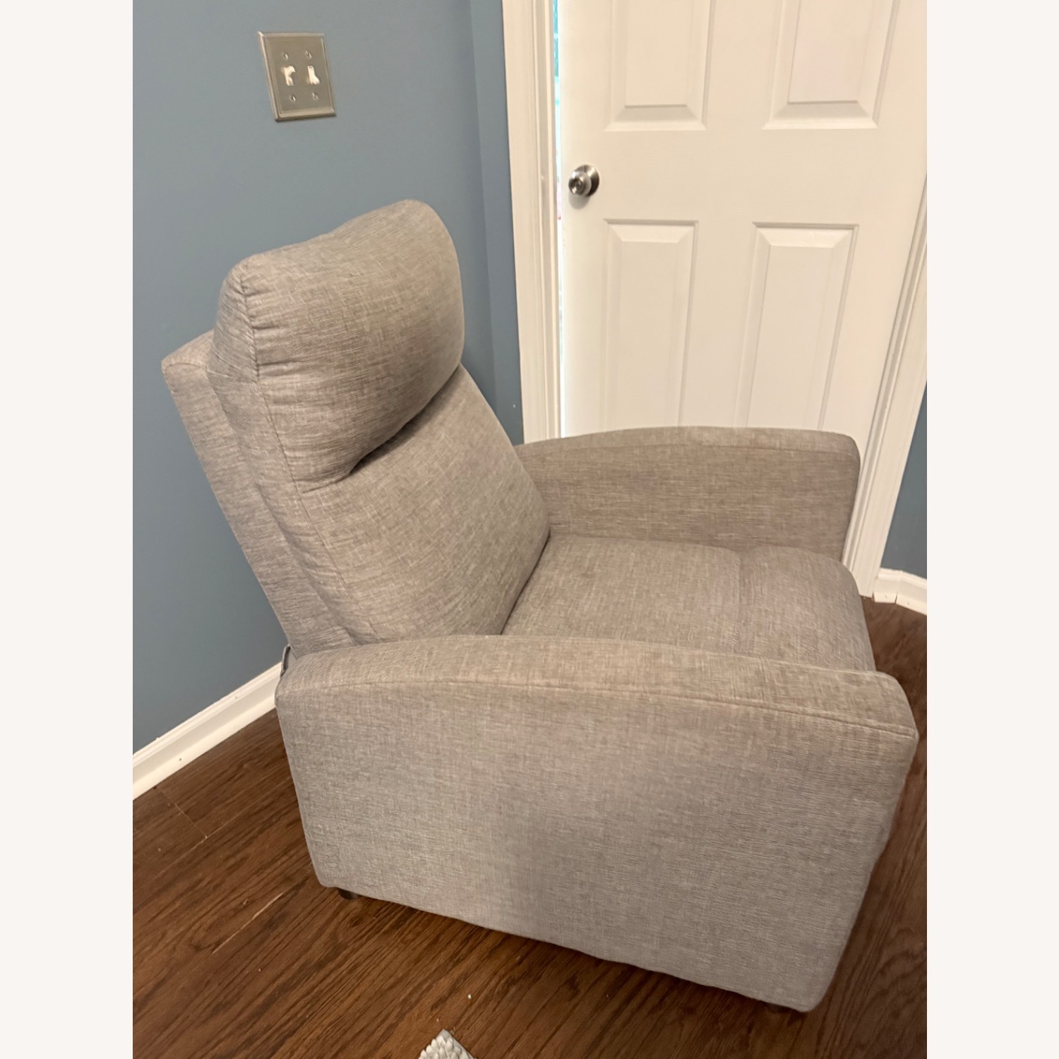Light Gray Fabric Recliner - image-2