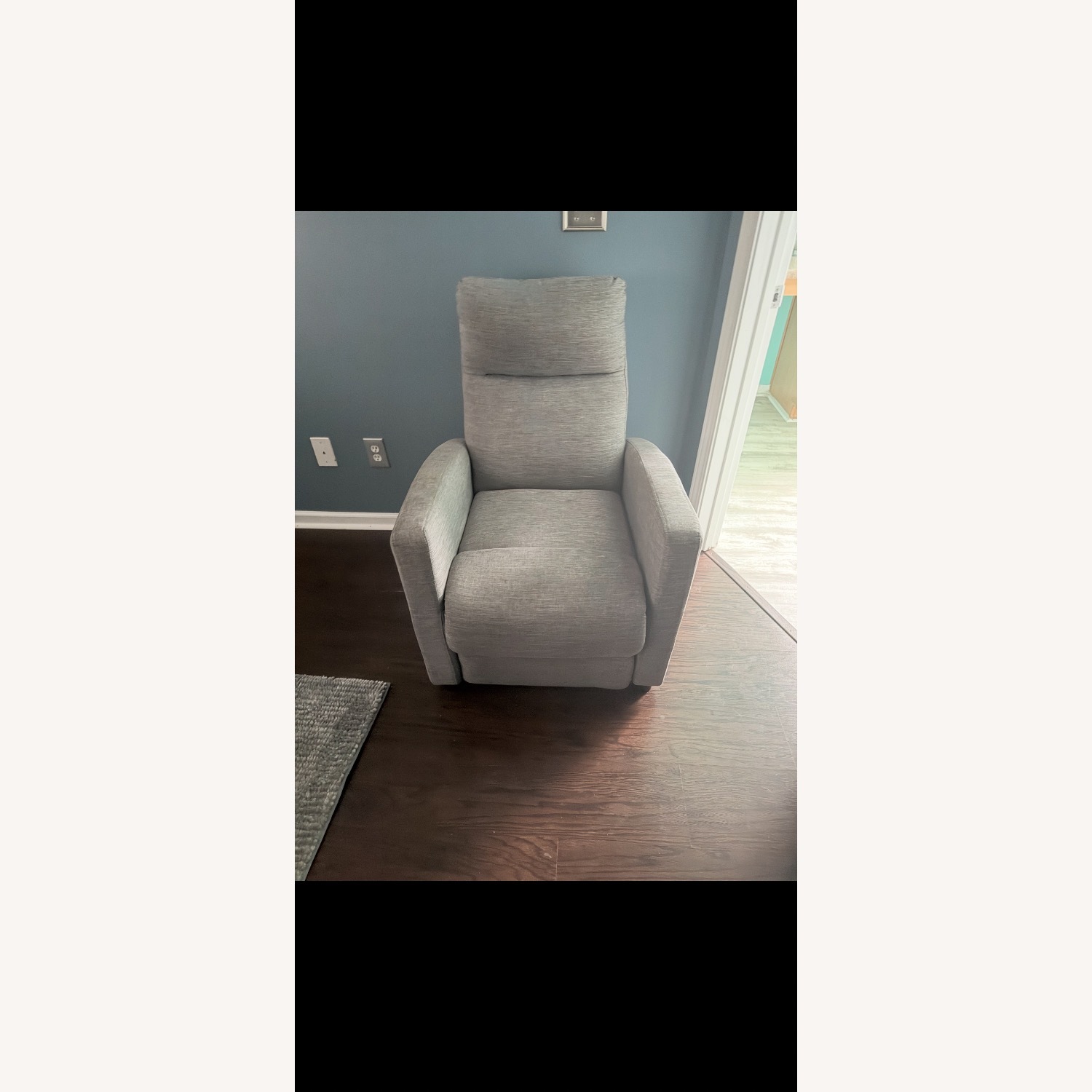 Light Gray Fabric Recliner - image-1