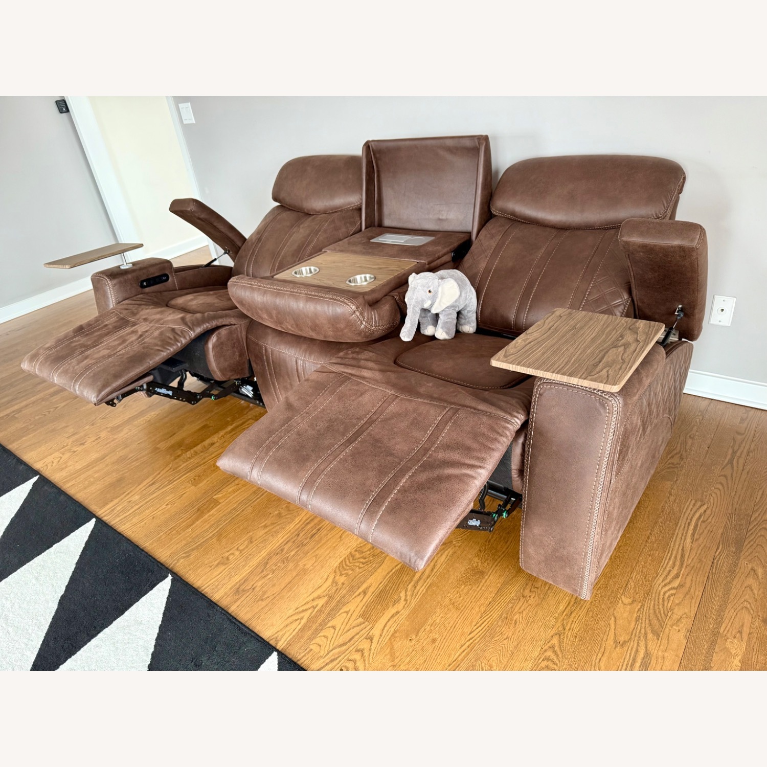 Raymour & Flanigan Dark Brown 3 Seater Sofa - image-2