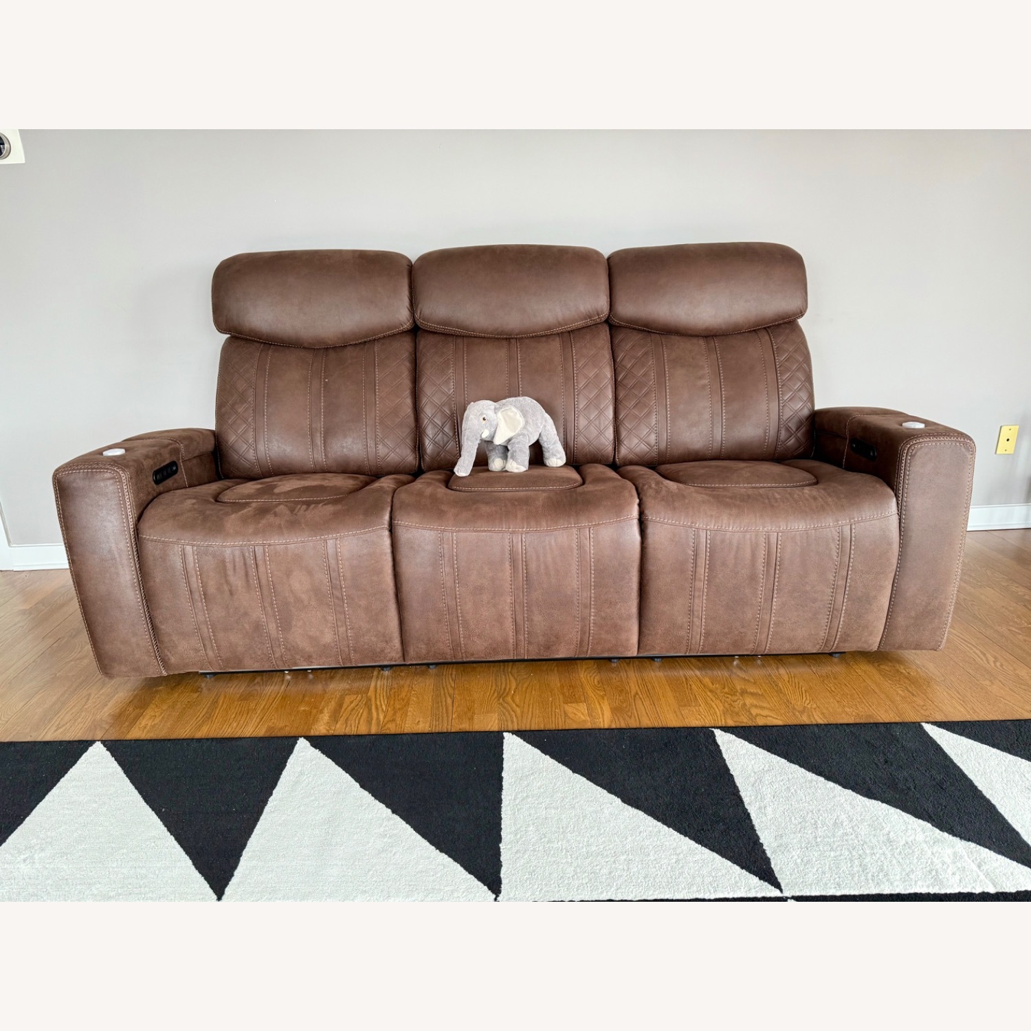 Raymour & Flanigan Dark Brown 3 Seater Sofa - image-3