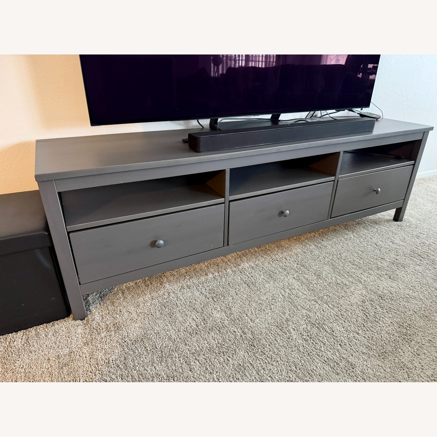 IKEA HEMNES Dark Gray Media Storage - image-2