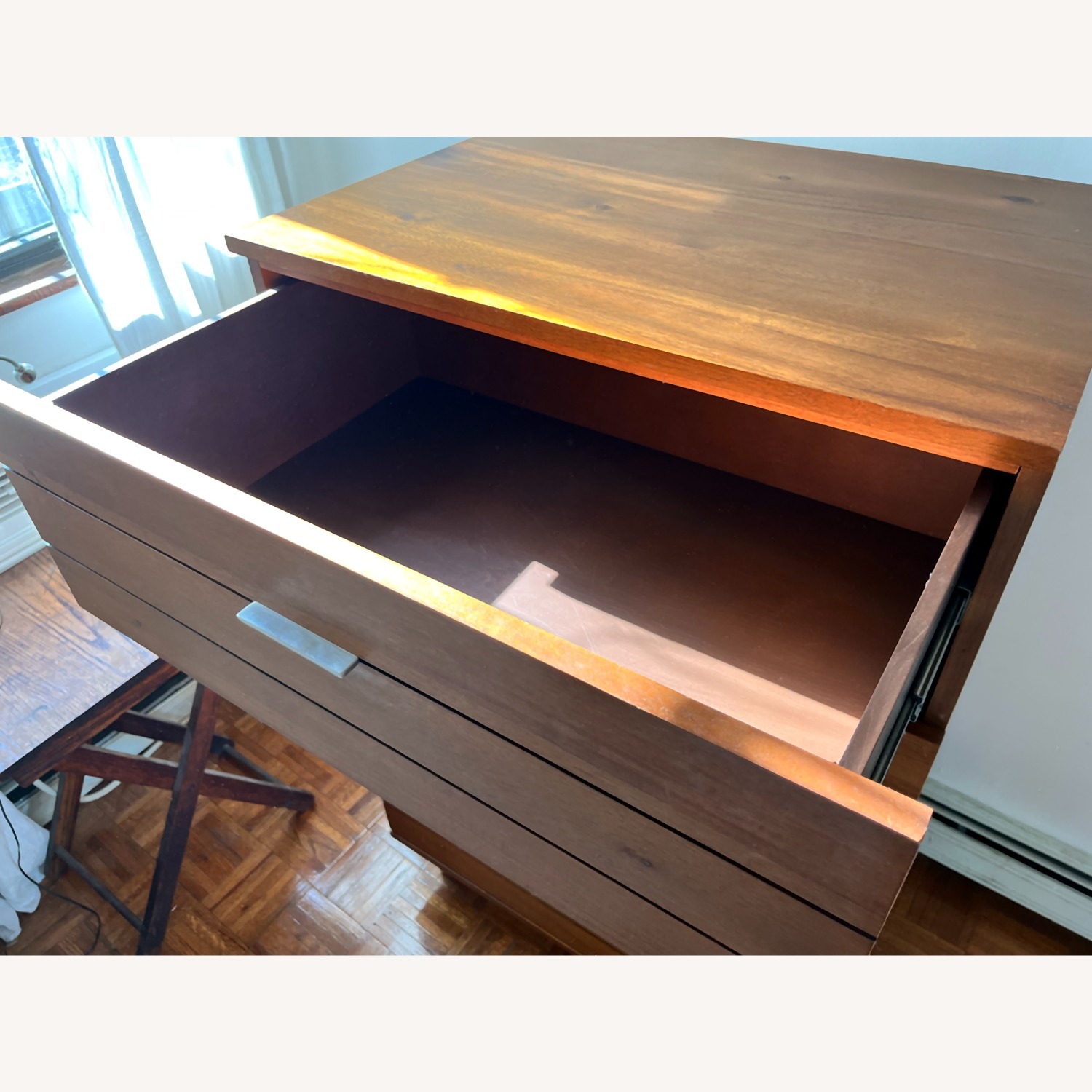 CB2 Linear Tall Chest Dark Brown Wood Dresser - image-3