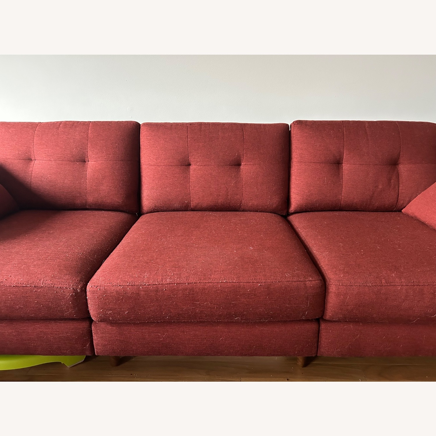 Burrow Nomad Sofa with Ottoman (Brick Red Fabric) - image-4