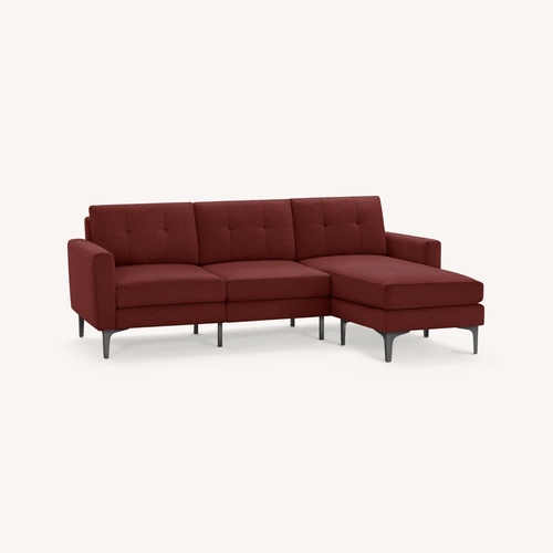 Used Burrow Nomad Sofa with Ottoman (Brick Red Fabric) for sale on AptDeco