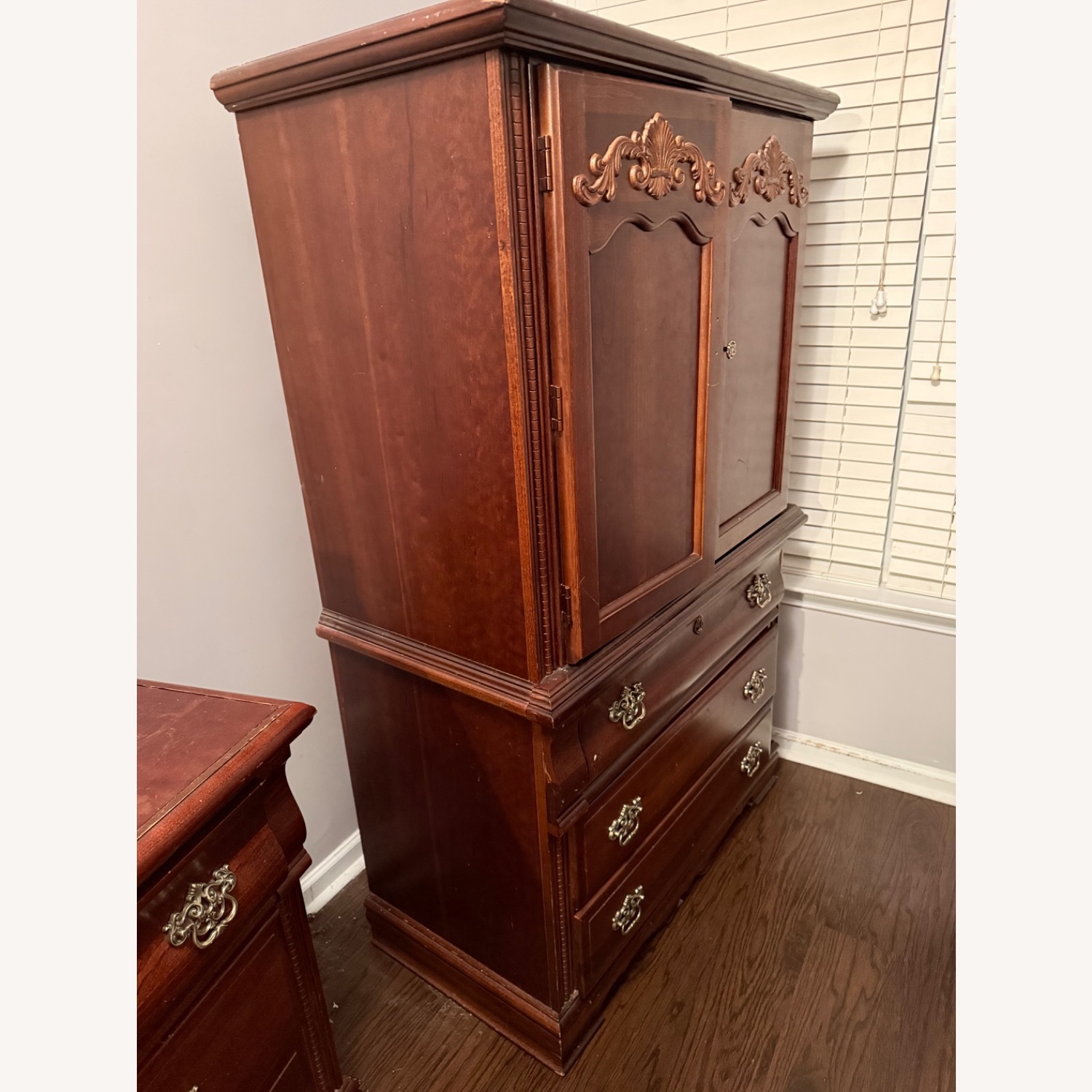 Vaughan Bassett Dark Brown Wood Armoire - image-2