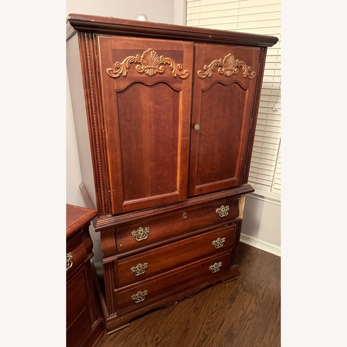 Used Vaughan Bassett  Dark Brown Wood Armoire for sale on AptDeco
