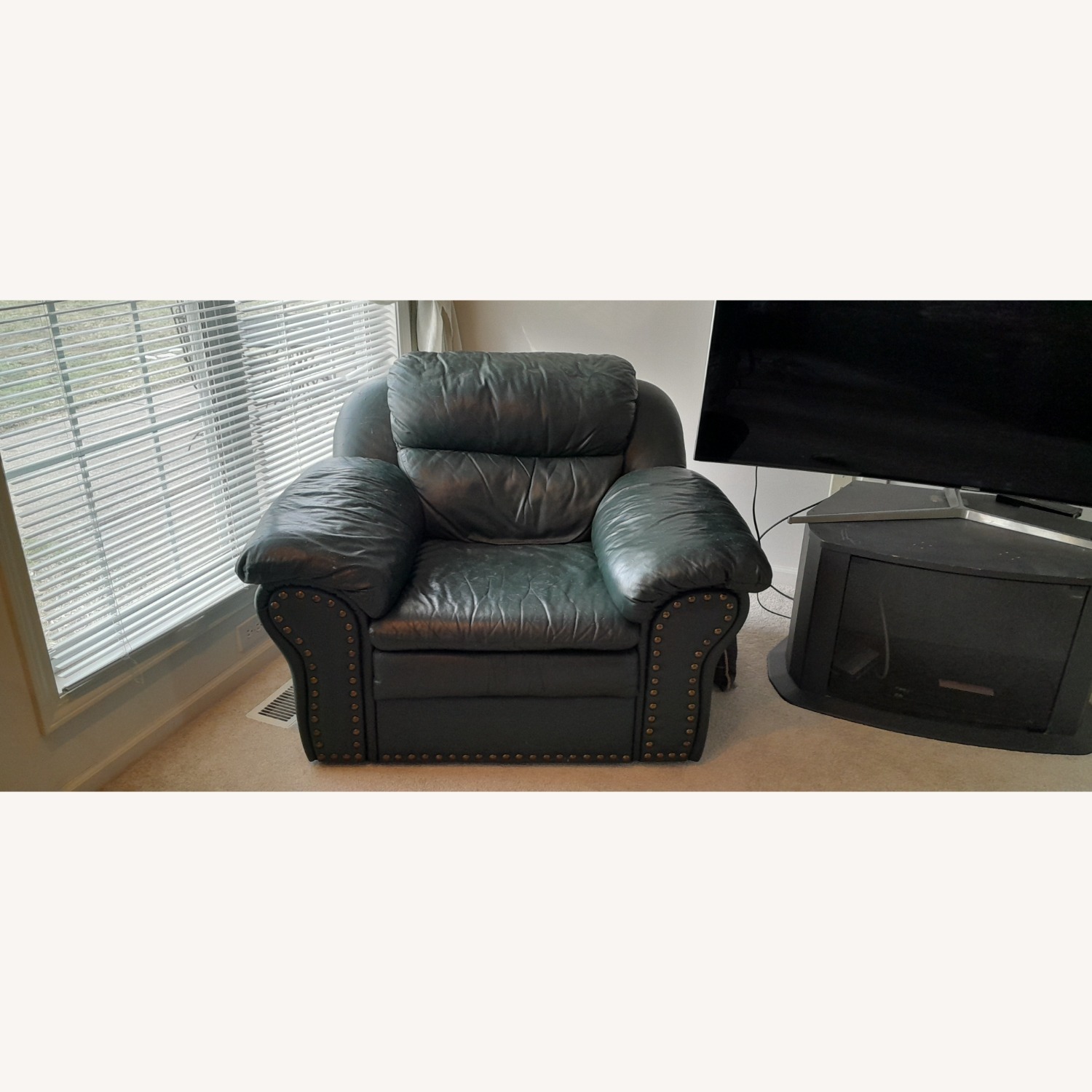 Ashley Furniture Green Faux Leather 2 Seater Sofa - image-2