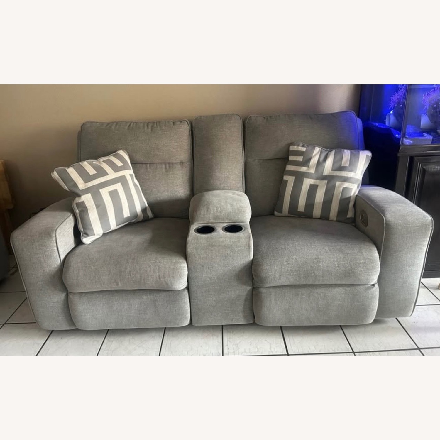 Signature Design Light Gray Fabric Loveseat - image-1
