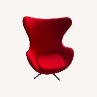 Replica Arne Jacobsen Red Wool Blend Egg Chair