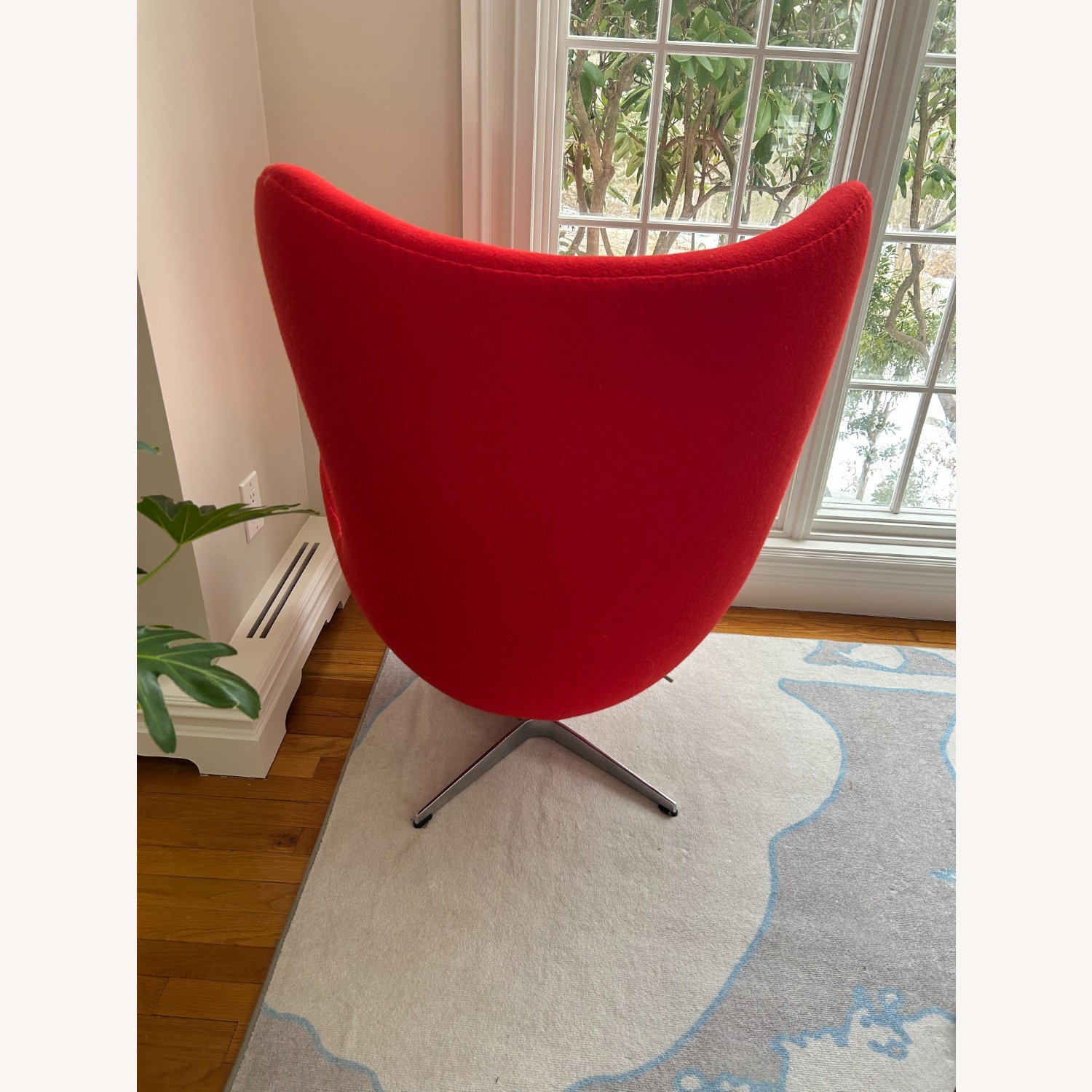Replica Arne Jacobsen Red Wool Blend Egg Chair - image-1