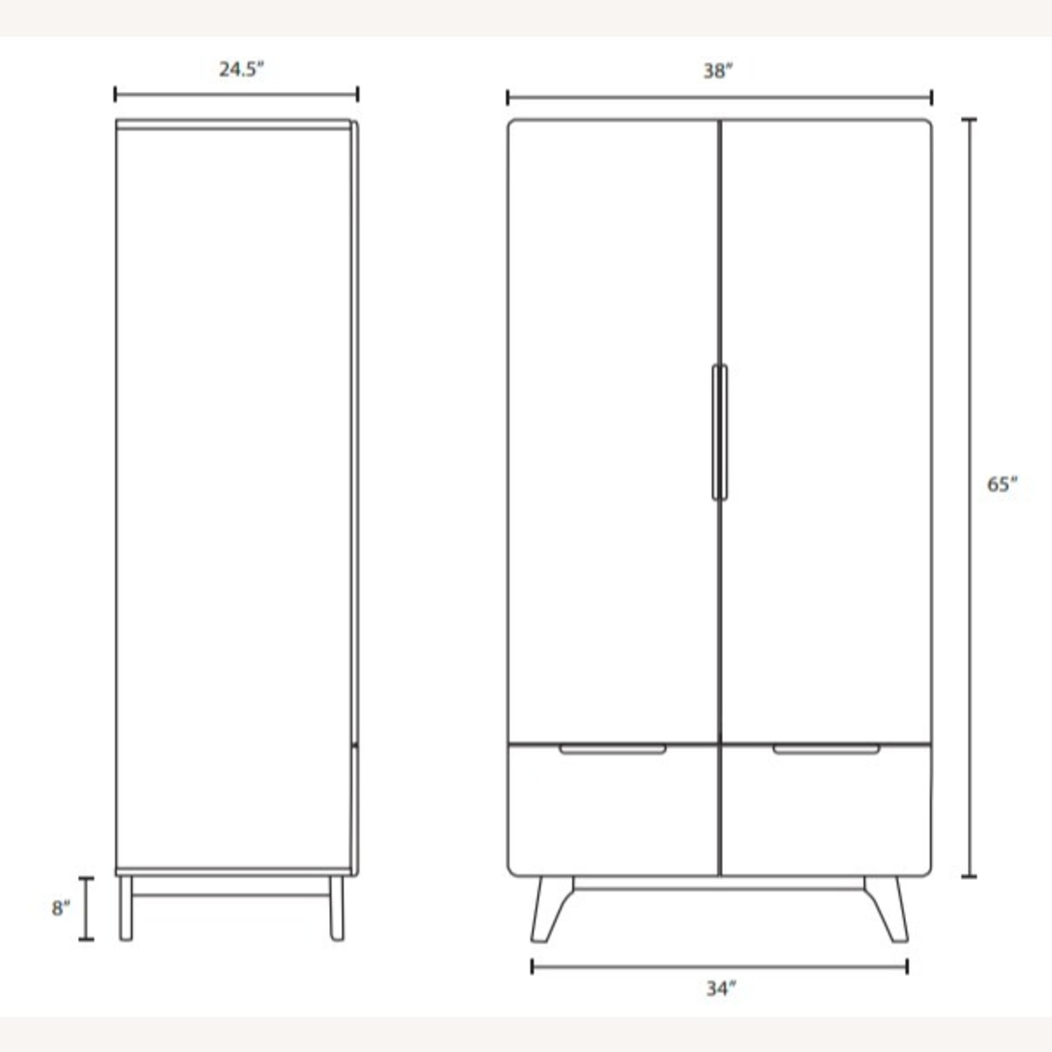 Mid-Century Modern Wardrobe Walnut + White - image-7