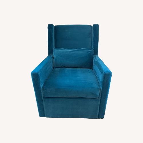 Used Joybird Nina Blue Velvet Armchair for sale on AptDeco