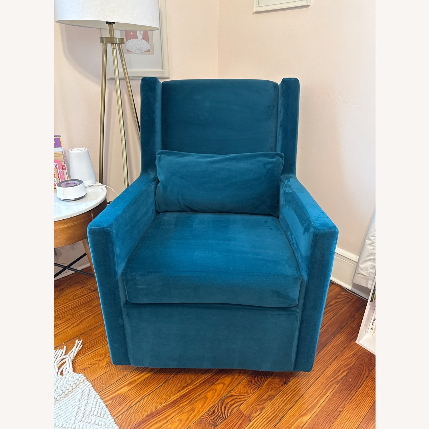 Joybird Nina Blue Velvet Armchair - image-1