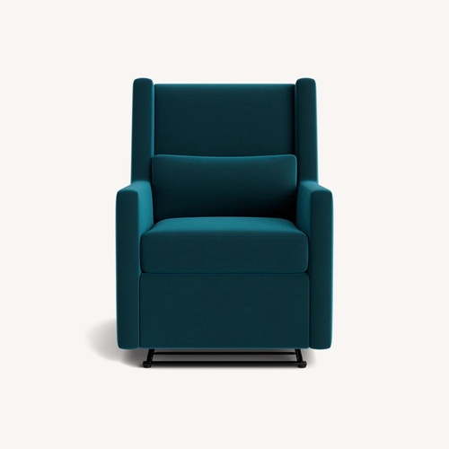 Used Joybird Nina Blue Velvet Armchair for sale on AptDeco