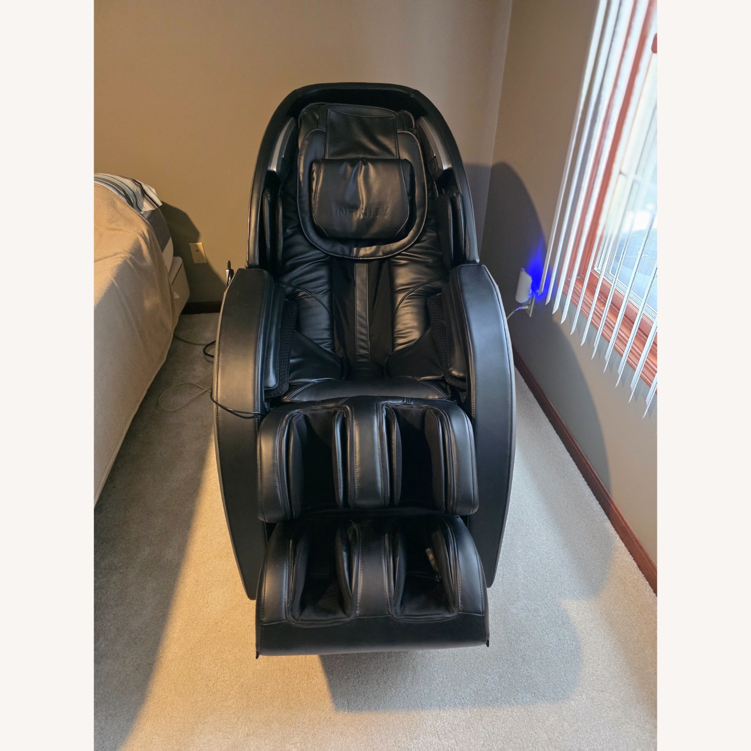 Light Gray Metal Nursing Chair - image-2